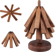 Onderzetters in legno per piatti caldi - Nocciolo - Regalo creativo per ogni occasione - Set da 4