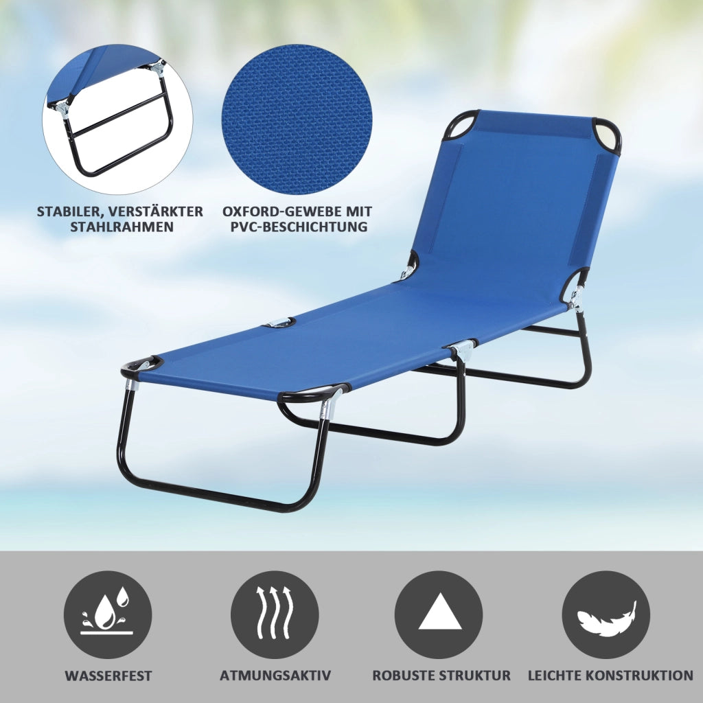 Lettino prendisole reclinabile ¨C zephmum ¨C Blu, metallo, 190x56x28 cm