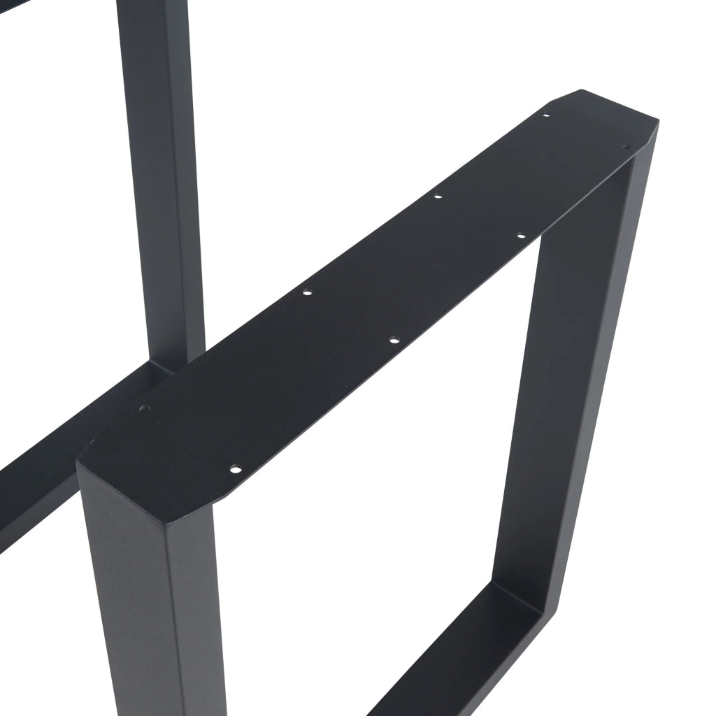 Set di 2 gambe per tavolo mobili moderni design originale fai da te acciaio 72 x 60 cm nero 03_0009681