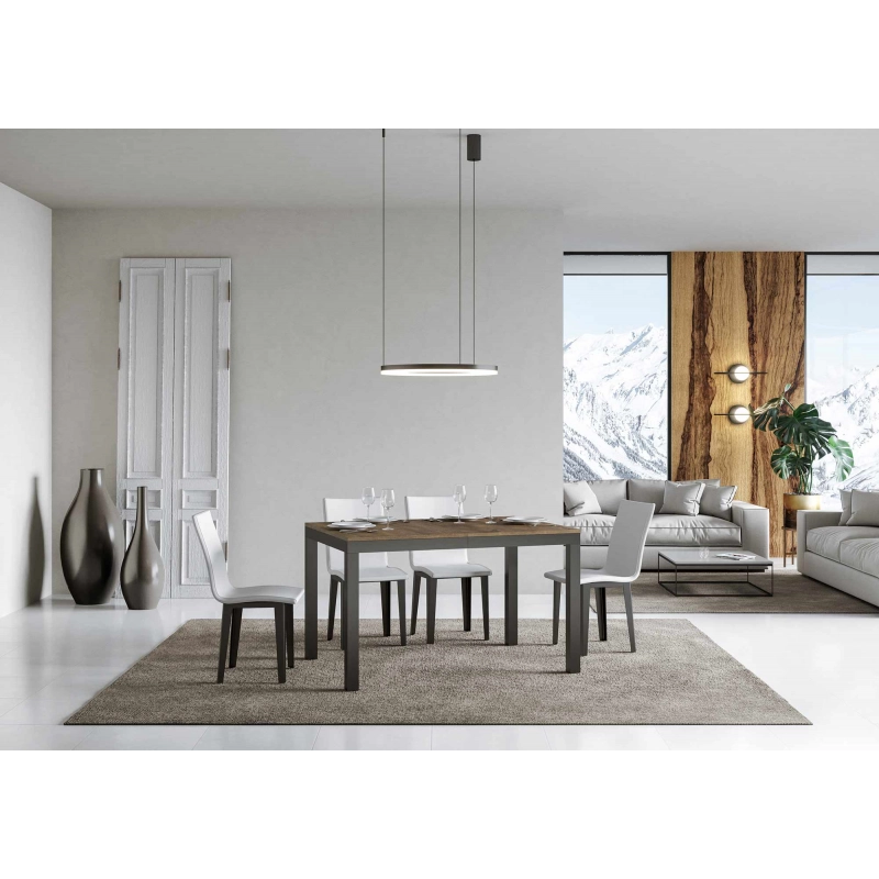 Tavolo allungabile 90x120/224 cm Everyday Evolution telaio Antracite - Noce