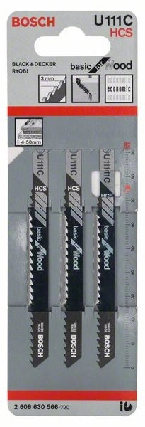 2608630566 - Set 3 lame per seghetto alternativo U 111 C Basic for Wood