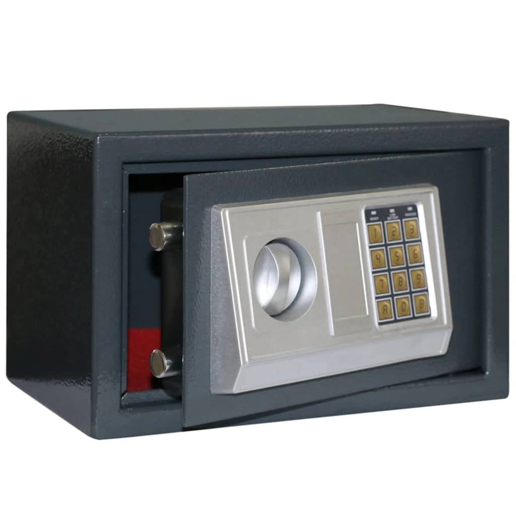 Casseforte Elettronica Grigio Scuro 31x20x20 cm Acciaio