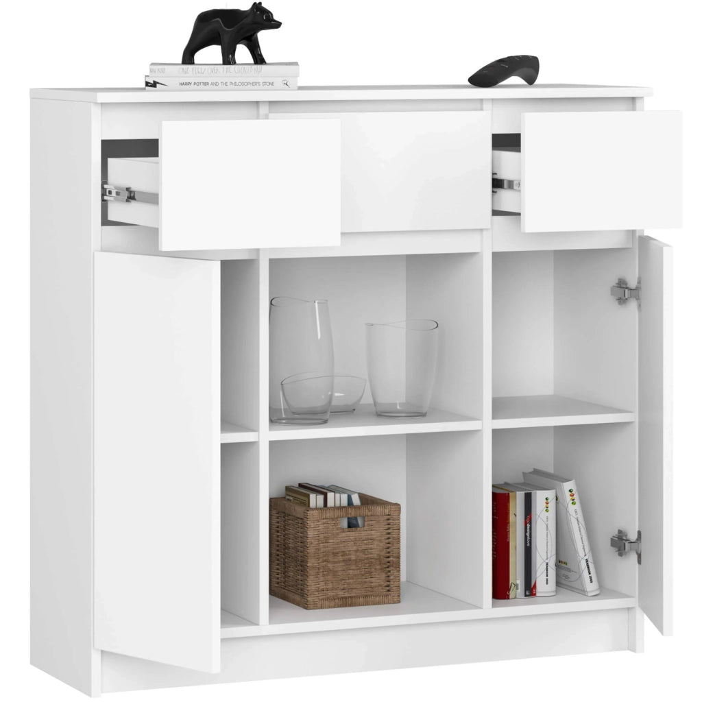 Cassettiera AKORD K100 Bianca 101 cm 2 ante 3 cassetti 101x35x98 cm