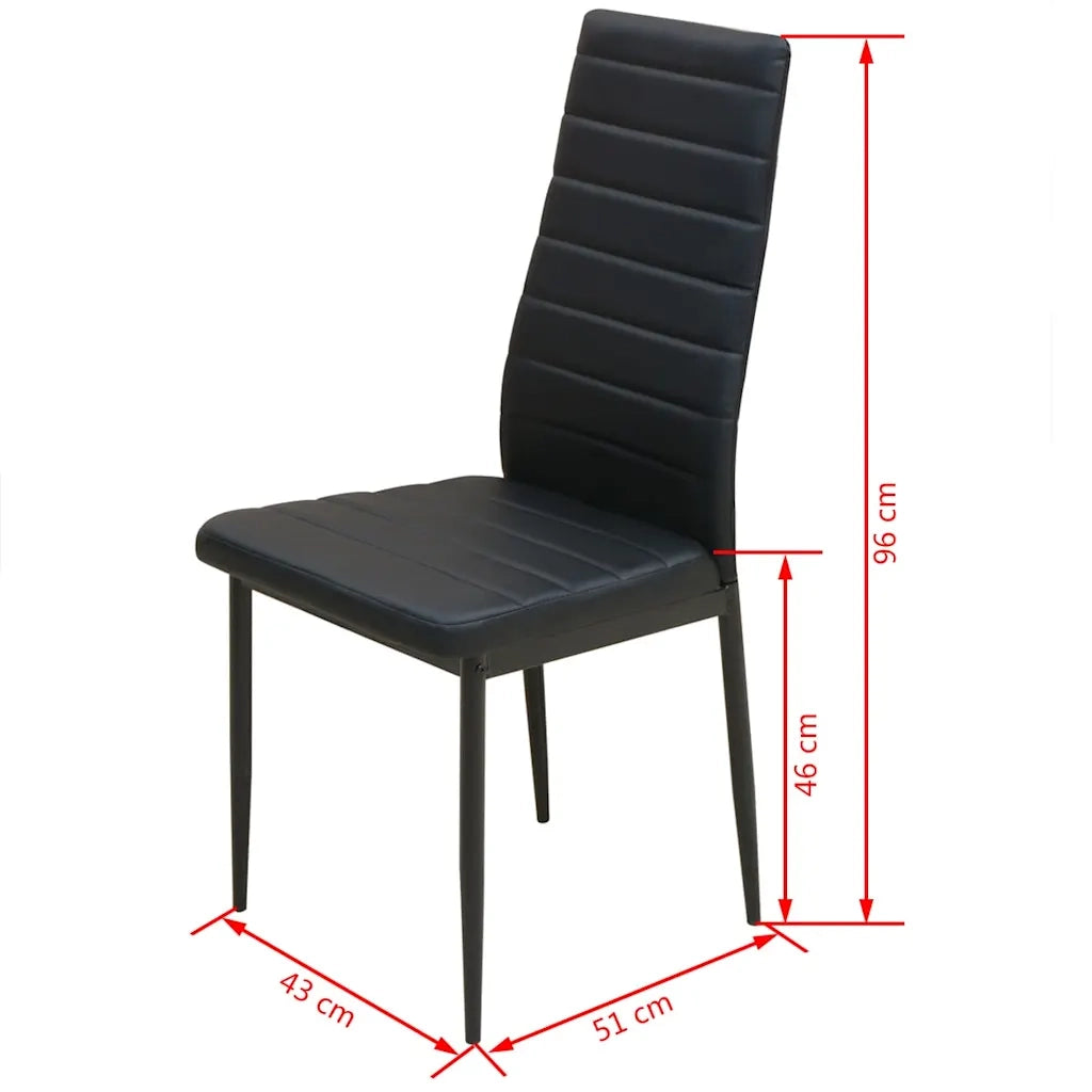 Set Tavolo e Sedie da Pranzo 5 pz Nero 242933