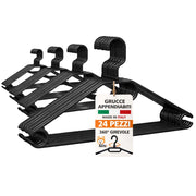 Akitaink Set 24 Grucce in Plastica Nero Gancio Girevole 360