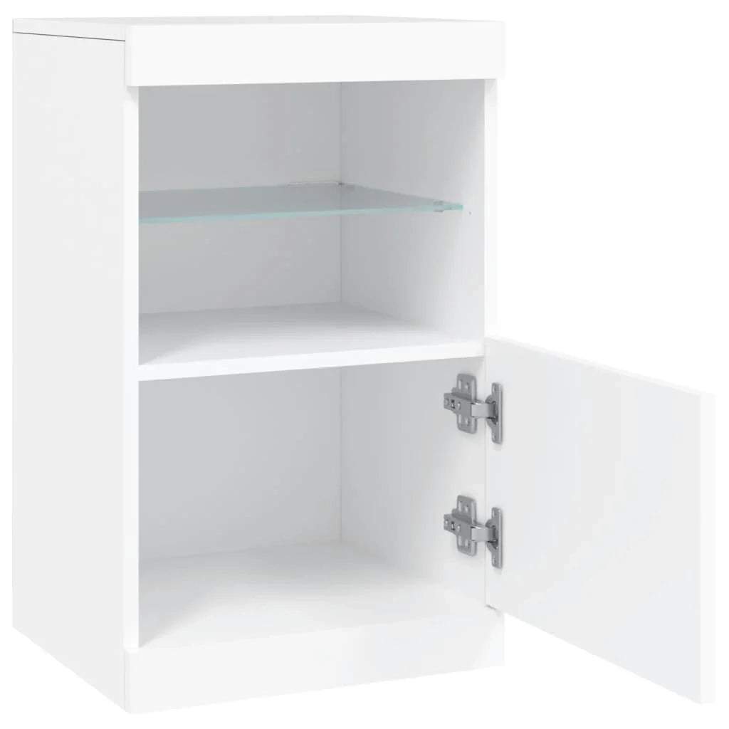 Buffet credenza cassettiera mobiletto mobile contenitore organizer per cucina soggiorno salotto con luci LED 41 x 37 x 67 cm bianco 02_0029851