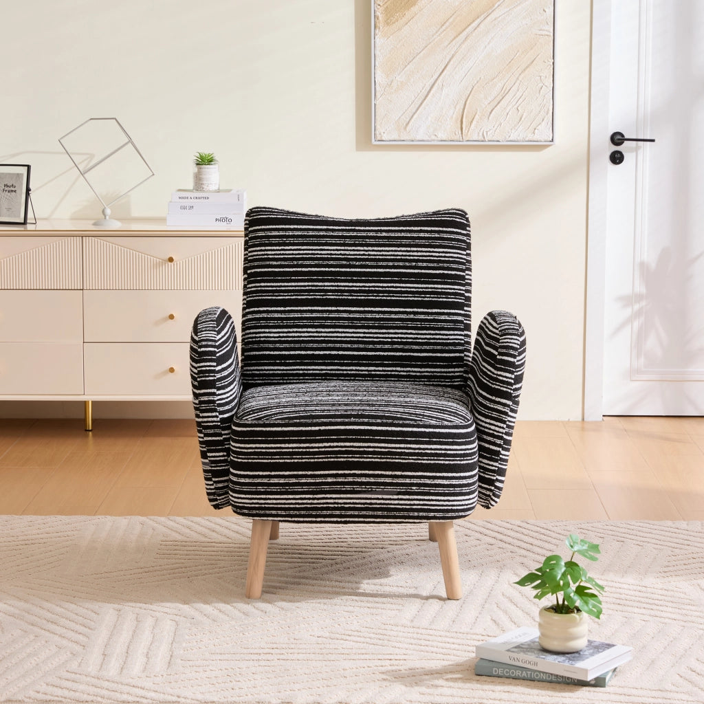 POLTRONA moderna 77x81x87 cm in bouclé nero