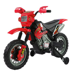 Moto Elettrica per Bambini 6V in Plastica PP Rosso e Nero