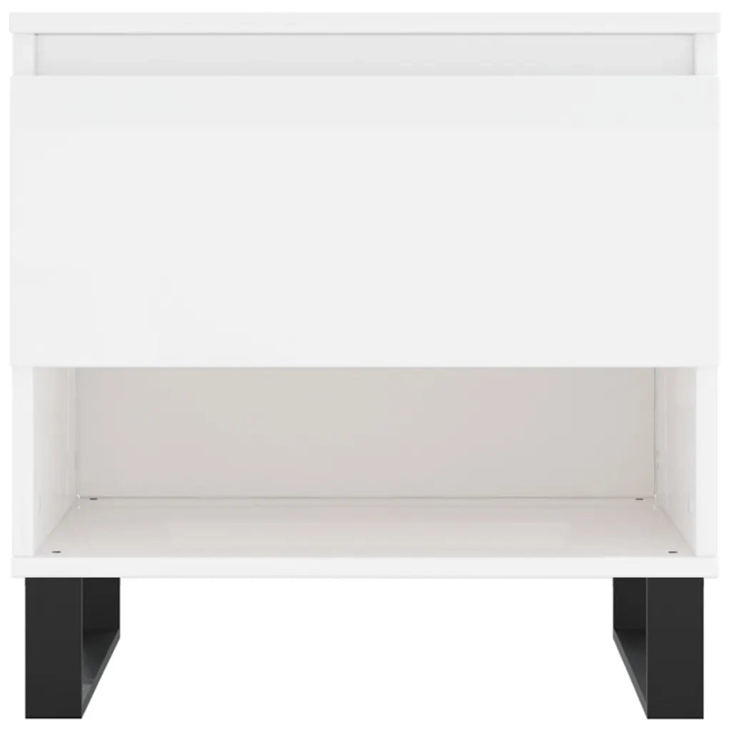 Tavolini Salotto 2pz Bianco Lucido 50x46x50cm Legno Multistrato 830929