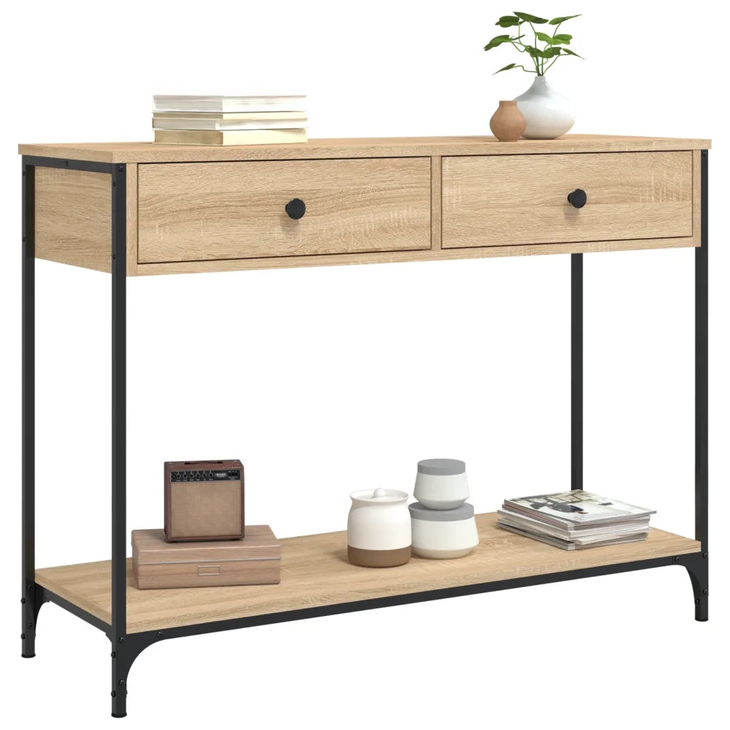 Tavolino Consolle-Tavolino da soggiorno-Tavolino da Salotto Rovere Sonoma 100x34,5x75cm Legno Multistrato