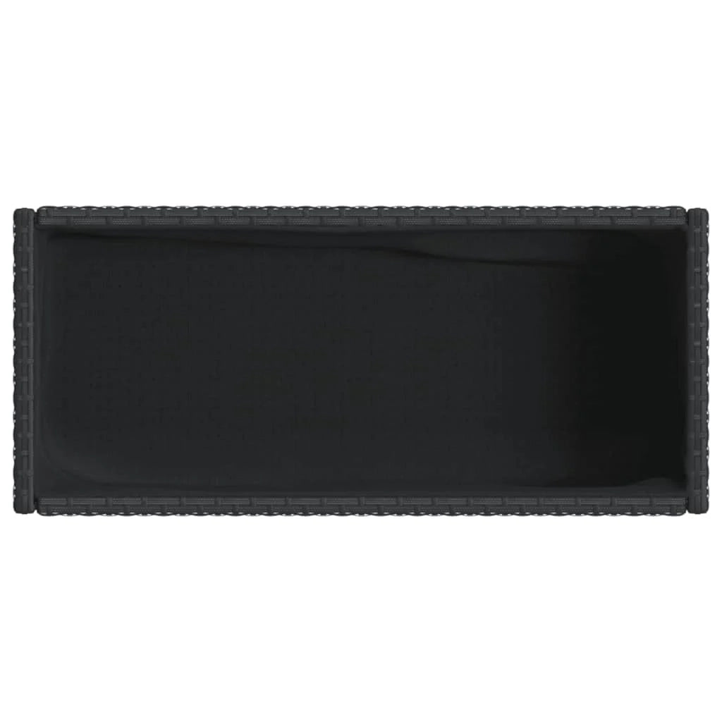 Fioriera rialzata per piante fiori giardino terrazze con ripiano set da 2 90 x 40 x 75 cm resina intrecciata nera 02_0038882