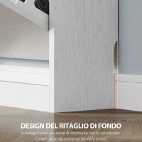 Scarpiera Slim a 3 Cassetti Ribaltabili con Intaglio Inferiore, in Legno, 80x17x108 cm, Bianco
