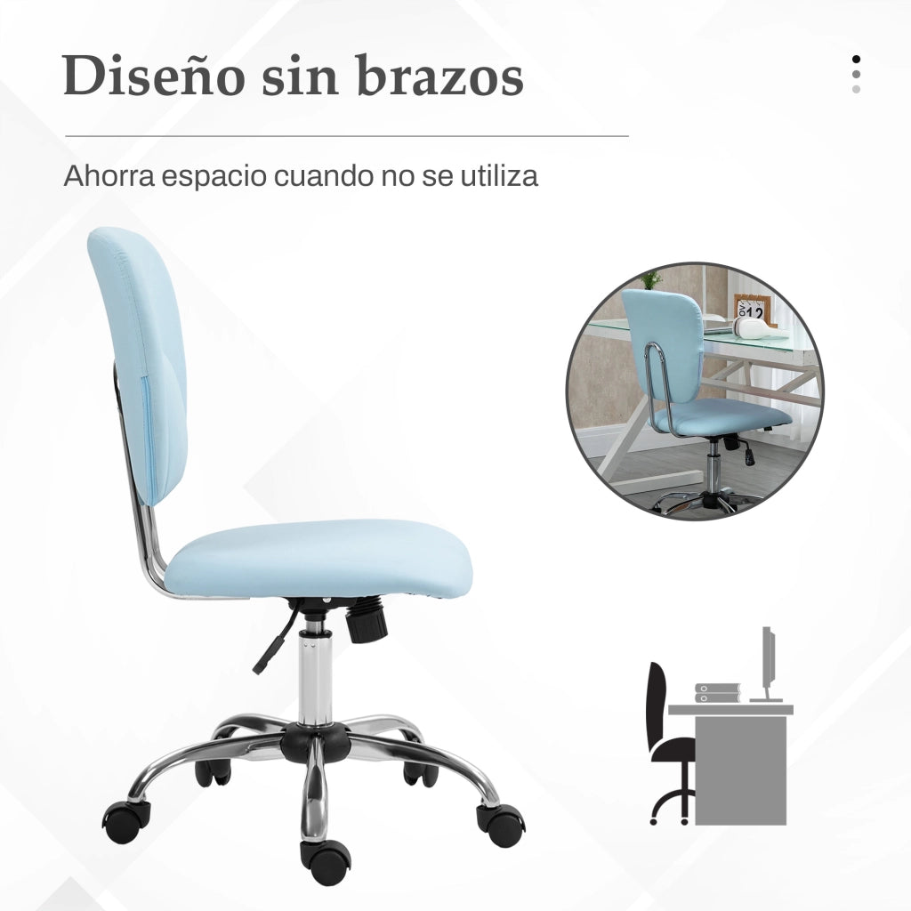 Sedia da Ufficio Girevole con Altezza Regolabile ¨C Zephmum ¨C Blu 50x54x87,5-96,5 cm