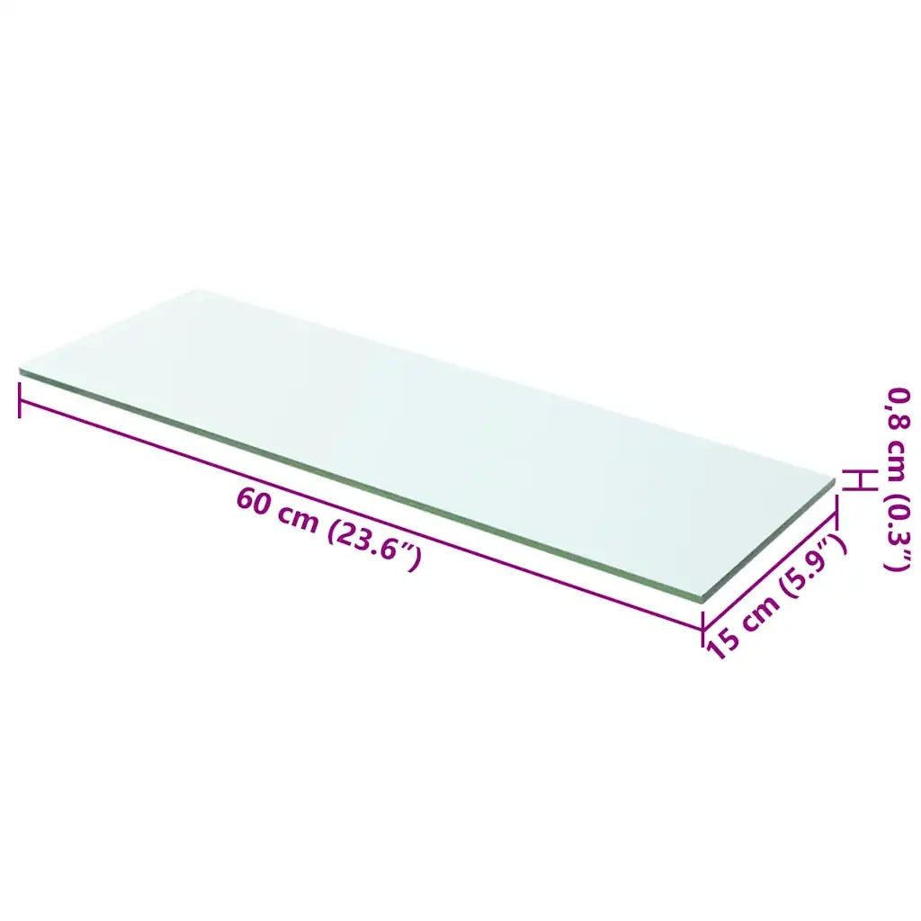 Pannello Mensola in Vetro Trasparente 60x15 cm CFW3897137