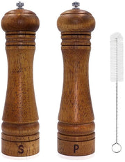 Molinello per sale e pepe in legno - grande - 20 cm - con spazzola di pulizia