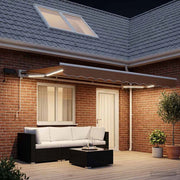 Cornice per Tenda Manuale con LED Sabbia 4,5 × 3 m 3426244