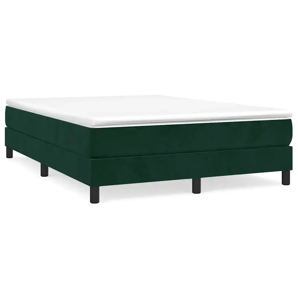 Giroletto a Molle con Materasso Verde Scuro 140x200 cm Velluto 3144336