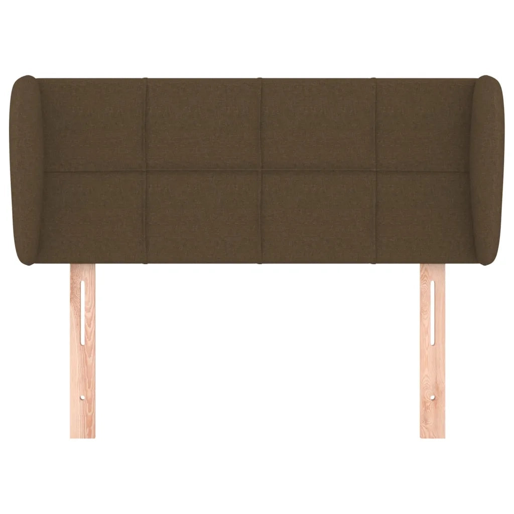 Testiera ad Orecchio-Testata con Orecchie Marrone Scuro 93x23x78/88 cm in Tessuto 954742
