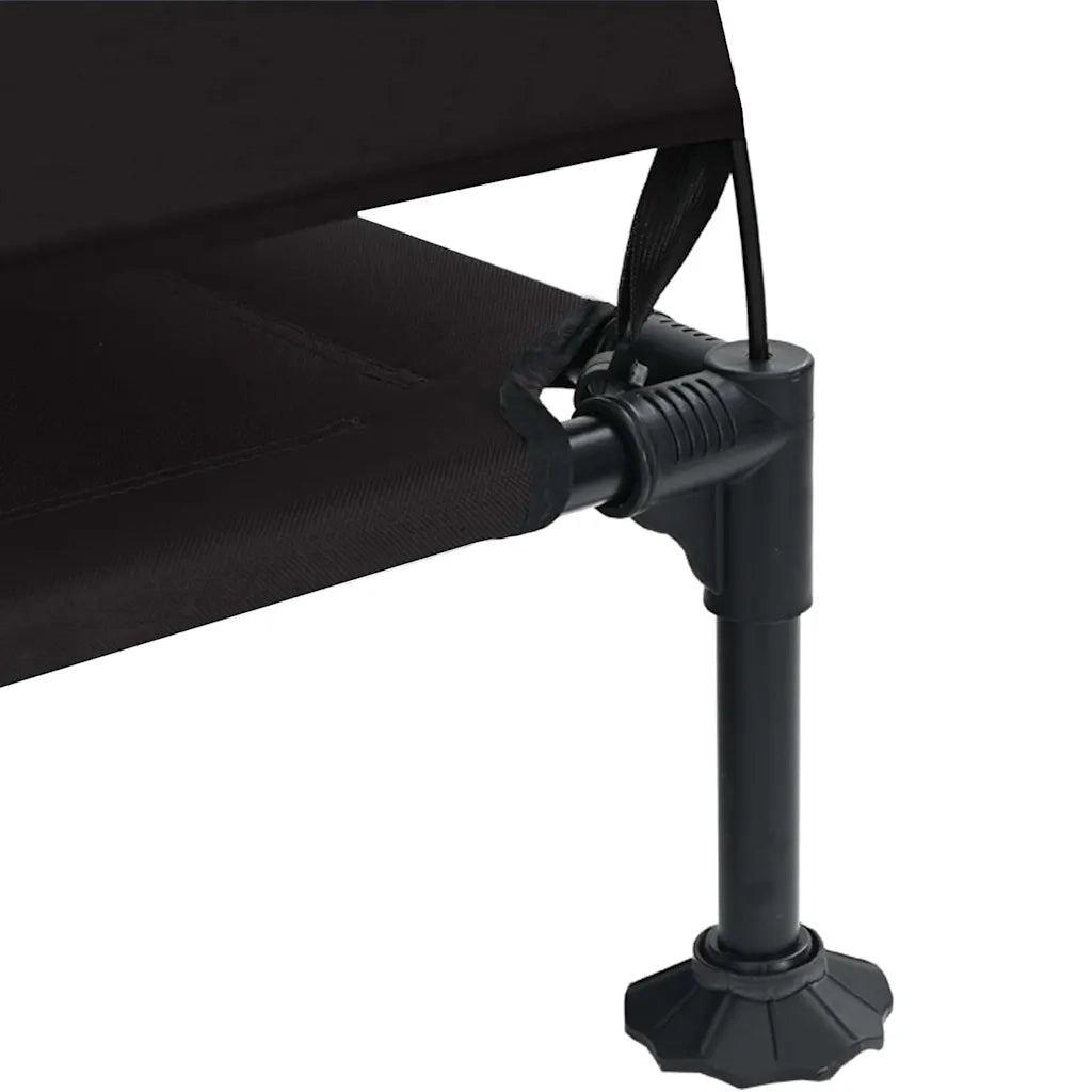Letto per Cani Elevato Nero 127 x 81 x 108 cm Tessuto e acciaio 42008221