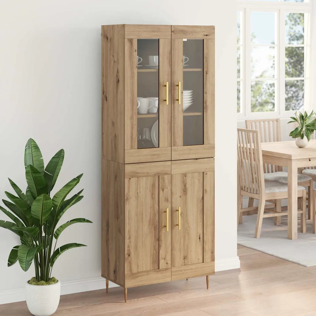 Credenza 2 pcs Rovere artigianale Legno multistrato