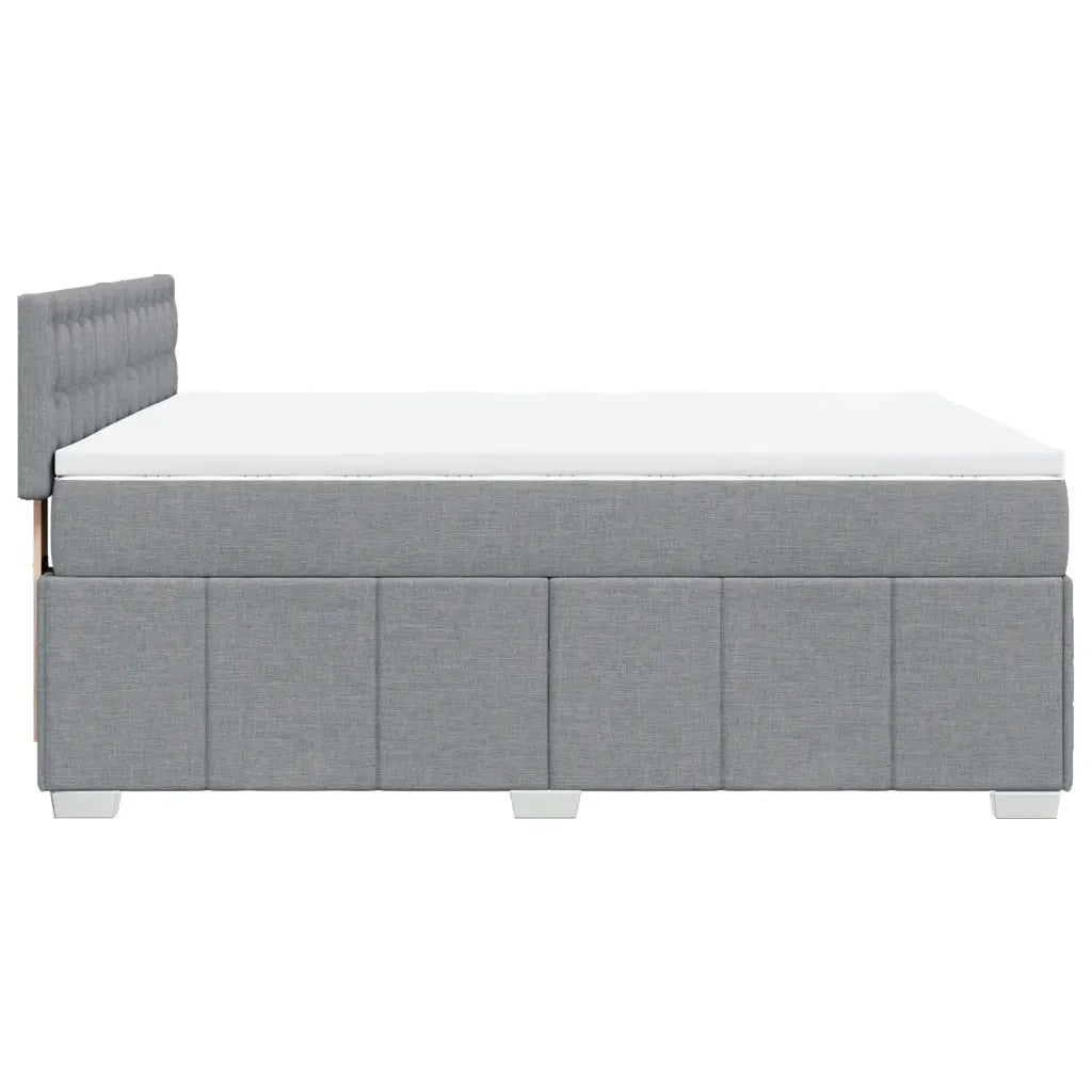 Giroletto a Molle con Materasso Grigio Chiaro 160x200cm Tessuto
