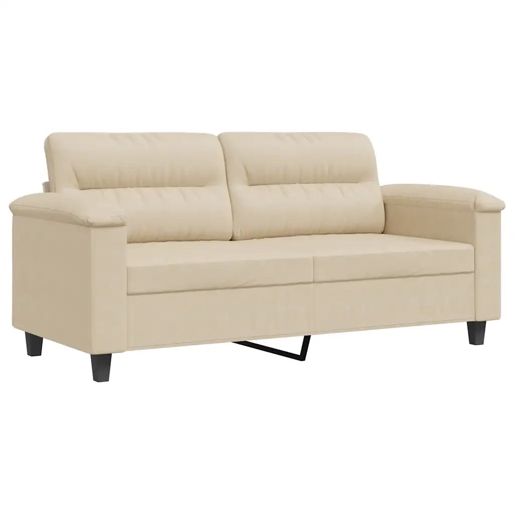 Divano a 2 Posti Crema 140 cm in Tessuto Microfibracod mxl 85412
