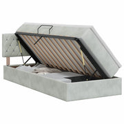 Letto con Contenitore Grigio Chiaro 100 x 200 cm Velluto 3458727