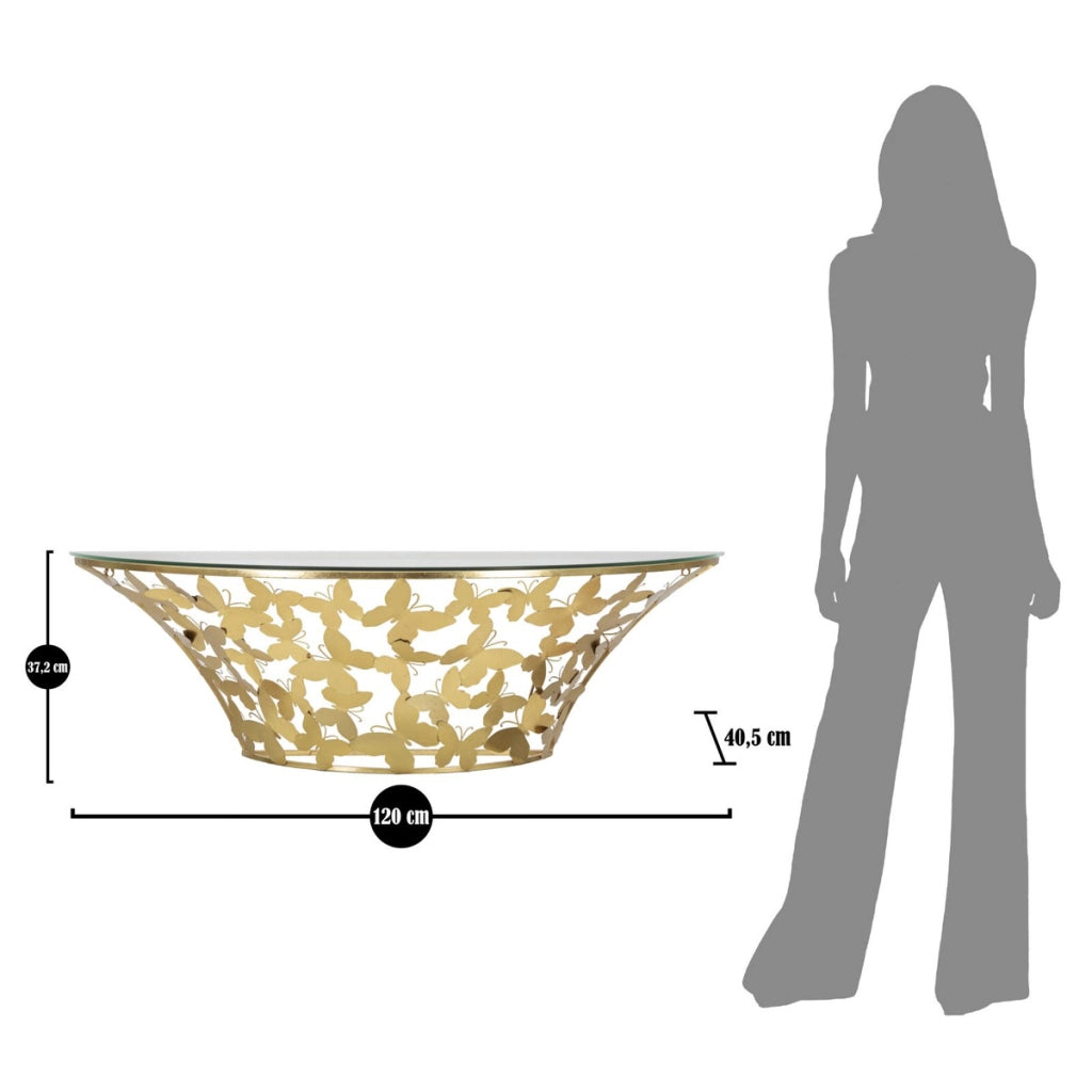 Tavolino VKH554, Oro, Metallo, 120x40,5x37,2 cm