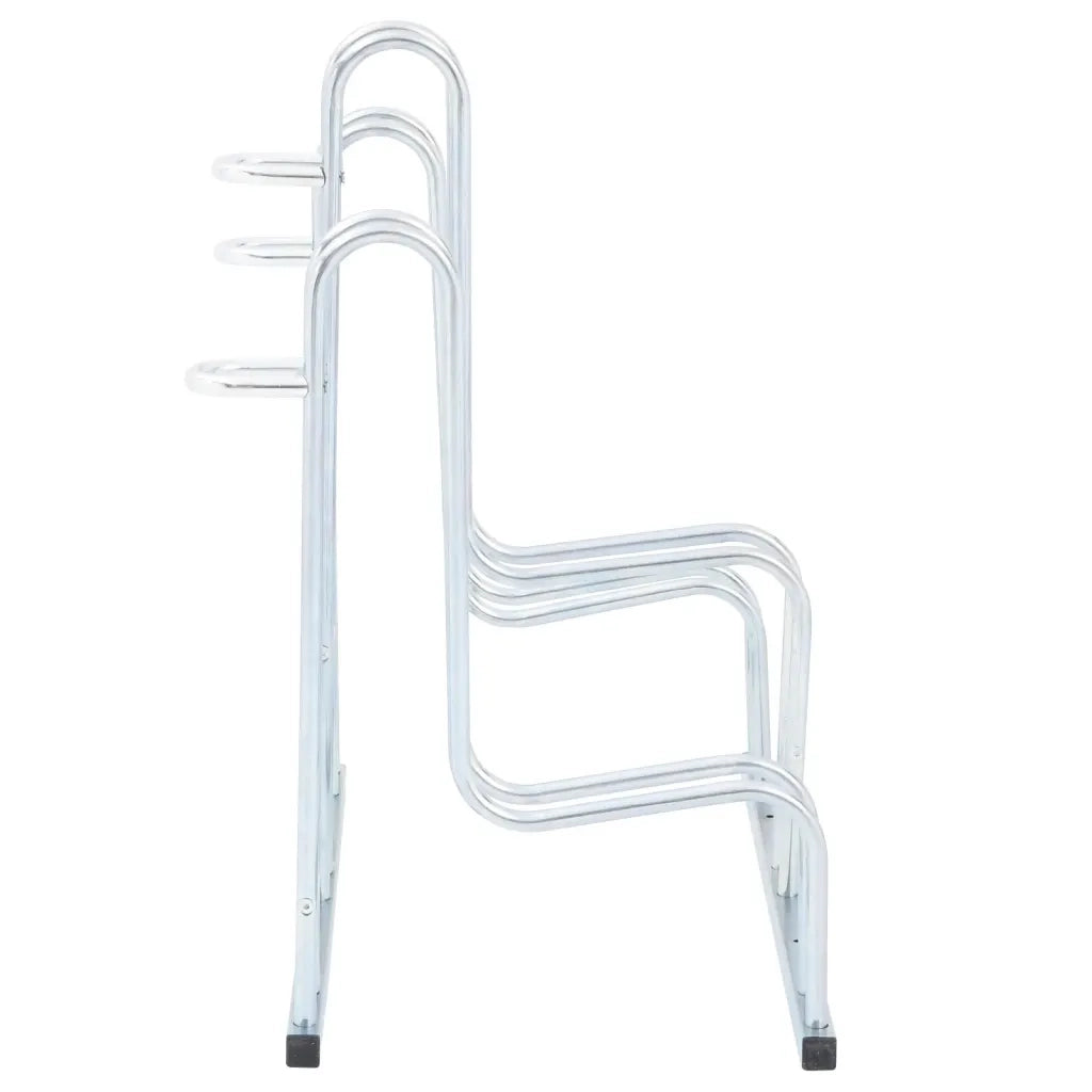 Supporto per 3 Bici da Pavimento Autoportante Acciaio Zincato 4005569
