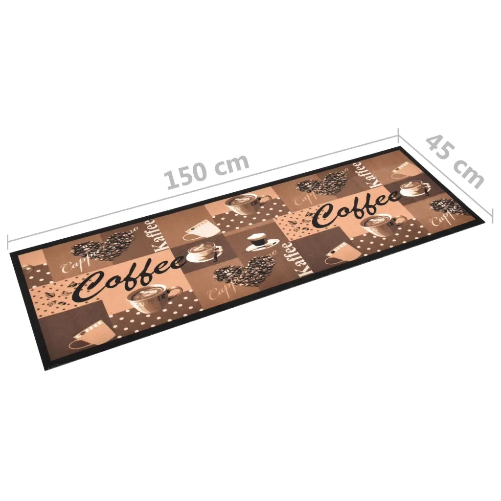 Tappetino da Cucina Lavabile-Tappeto da Cucina Caff¨¨ Marrone 45x150 cm