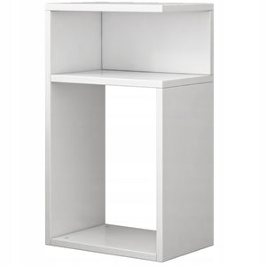 Comodino bianco loft per camera da letto o soggiorno, moderno, 50 cm