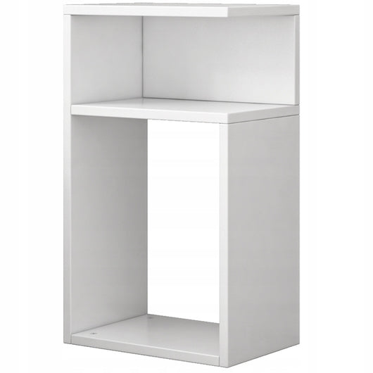 Comodino bianco loft per camera da letto o soggiorno, moderno, 50 cm