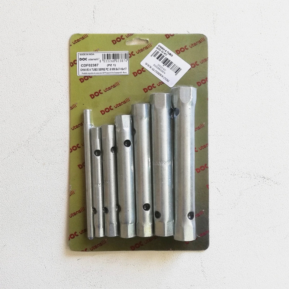 Set di 6 chiavi doppie esagonali a tubo multiuso