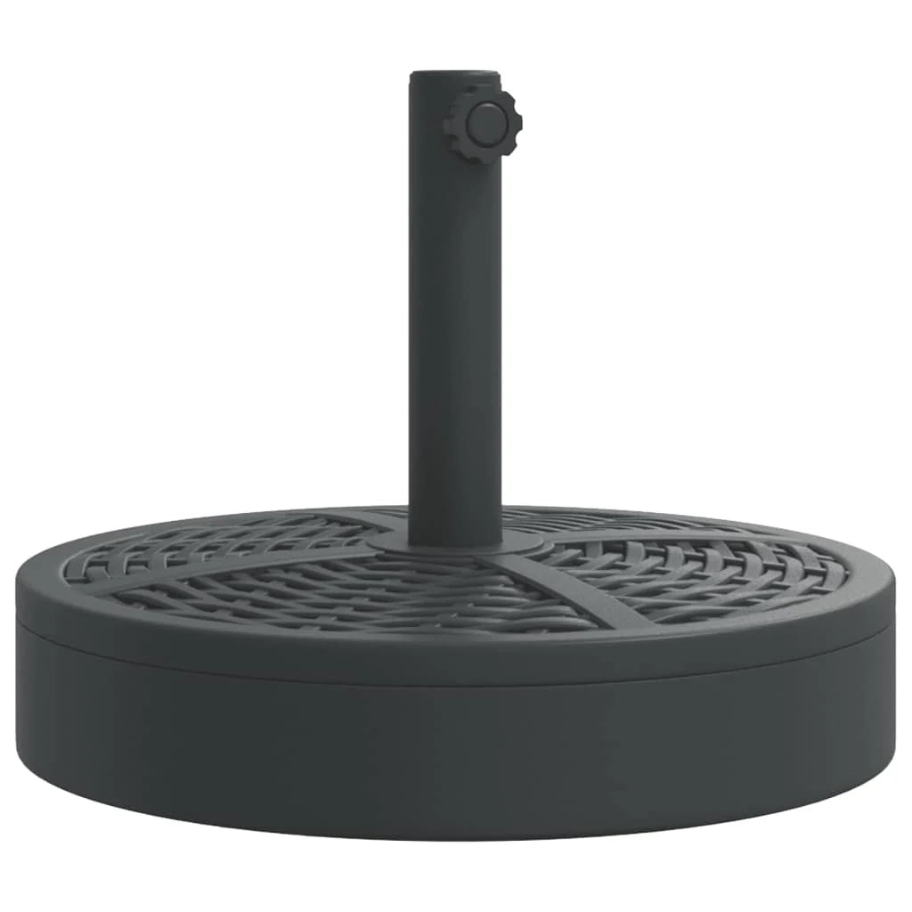 Base per ombrellone rotonda 45 x 35,5 cm solida e stabile per pali da 38/48 mm in polietilene nero 02_0056654