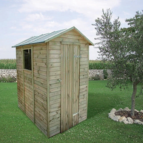 Casetta Box Capanno in Legno per Attrezzi con Porta e Finestra 150X213X216Cm