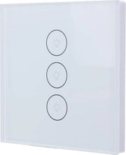 Luce A Led Wi-Fi 3 Vie Controllo Multipla Comando a Distanza Senza Fili Pulsante Unipolare per Infissi in Vetro - Bianco
