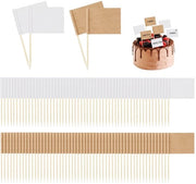 Etichette da bandiera 200 pezzi - Bandierine da etichetta per torta - Bandierine da dentifricio - Bandierine da cocktail - Materiale cartaceo - 3,5 x 6,5 cm - Bandierine da etichetta
