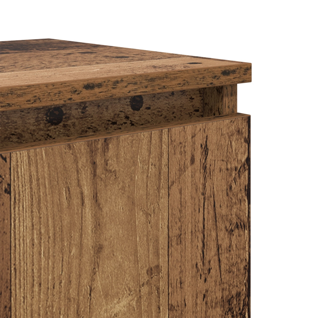 Comodino in Legno Vecchio Legno Vecchio Legno massello, metallo