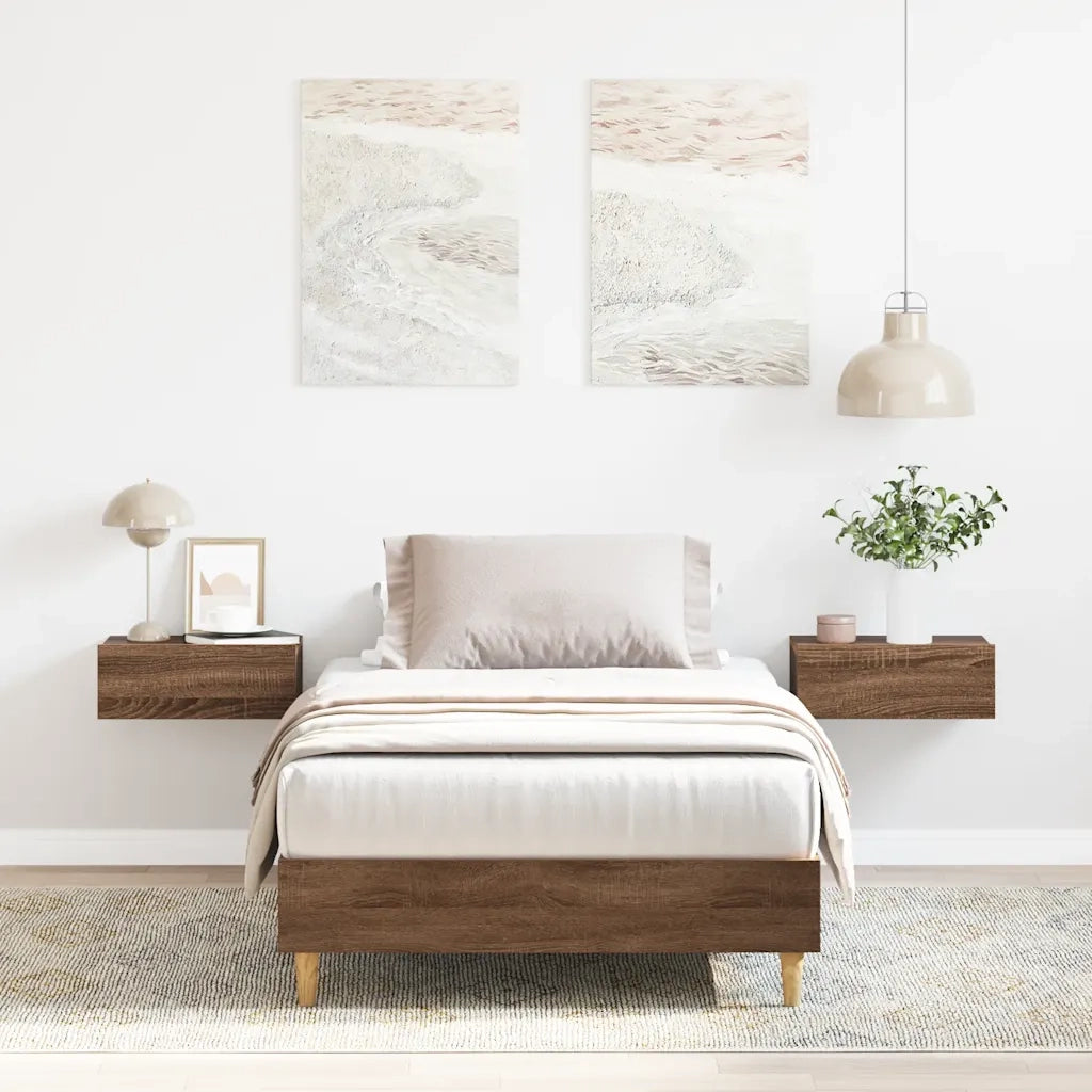 Giroletto senza Materasso Rovere Marrone 90x200cm in Truciolato