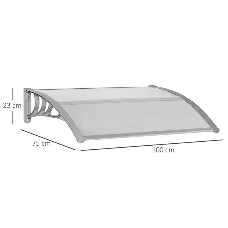 TETTOIA IN POLICARBONATO ANTI-UV DA ESTERNO PER PORTE E FINESTRE 100X80CM