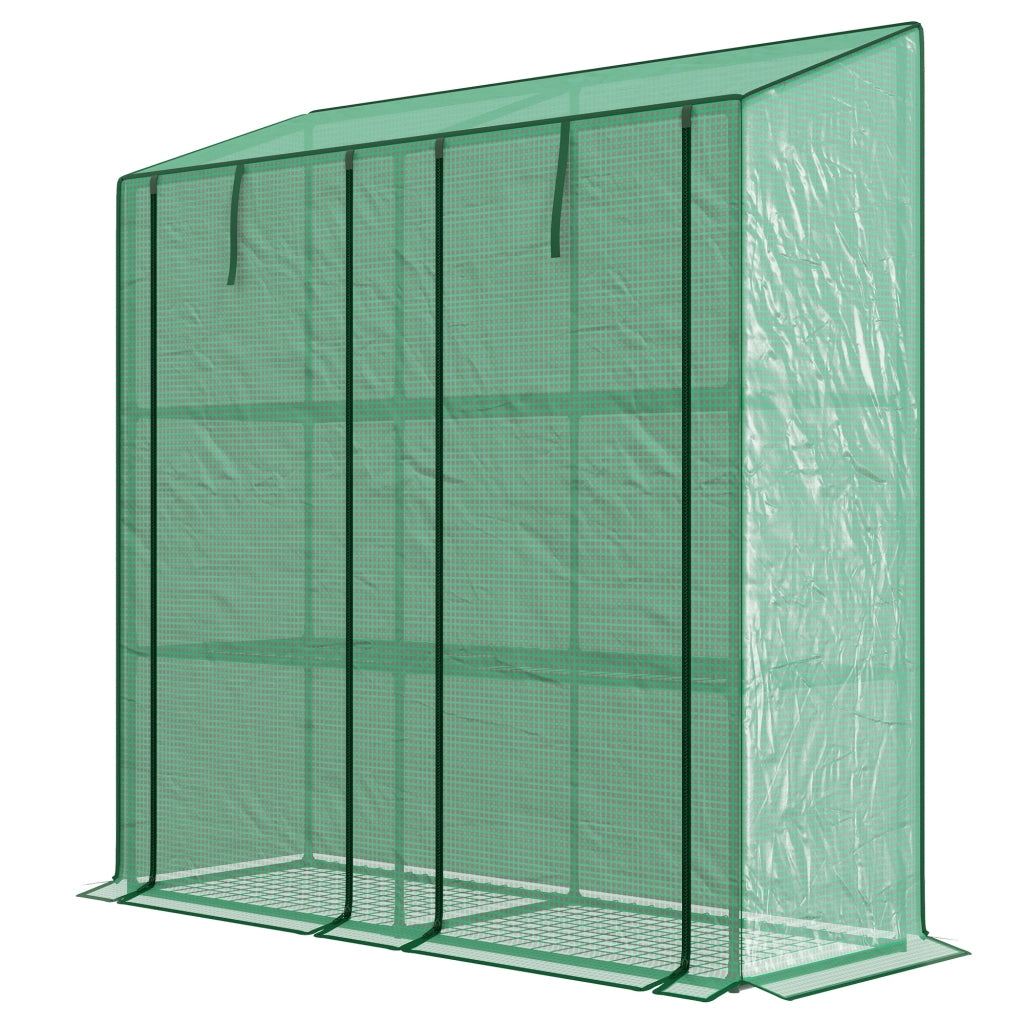 Serra da Giardino 3 Livelli con Ripiani e Porte a Cerniera ¨C zephmum ¨C Verde 143x46x141 cm