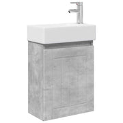 Mobile Bagno | Armadio da bagno con rubinetto Grigio Cemento 45,5 x 25,5 x 84 cm