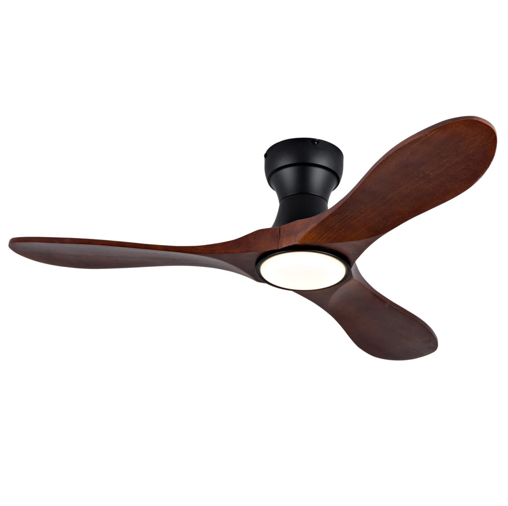 Ventilatore da soffitto ULEVR 42 pollici con LED 3CCT dimmerabile, telecomando e 3 pale in legno