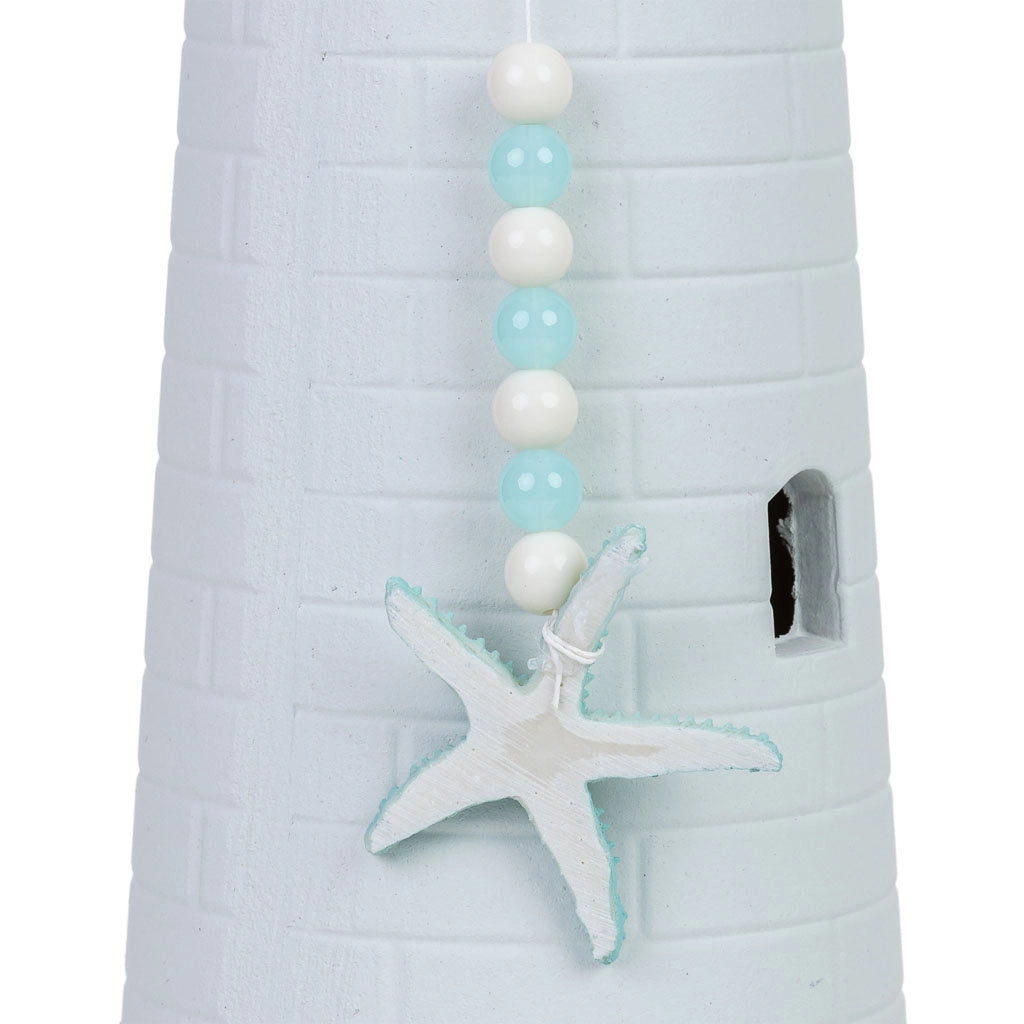 Figura decorativa faro legno bianco 15.5x15.5x50h cm