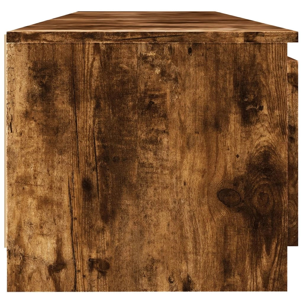 Mobile TV multimediale mensola TV credenza mobile TV per sala da pranzo soggiorno camera da letto con luci LED rovere affumicato 140 x 40 x 35,5 cm marrone 02_0026723