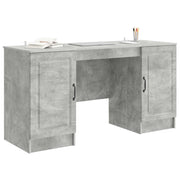 Scrivania | Tavolo da Ufficio con lo scaffale Grigio Cemento 142,5 x 50 x 75 cm