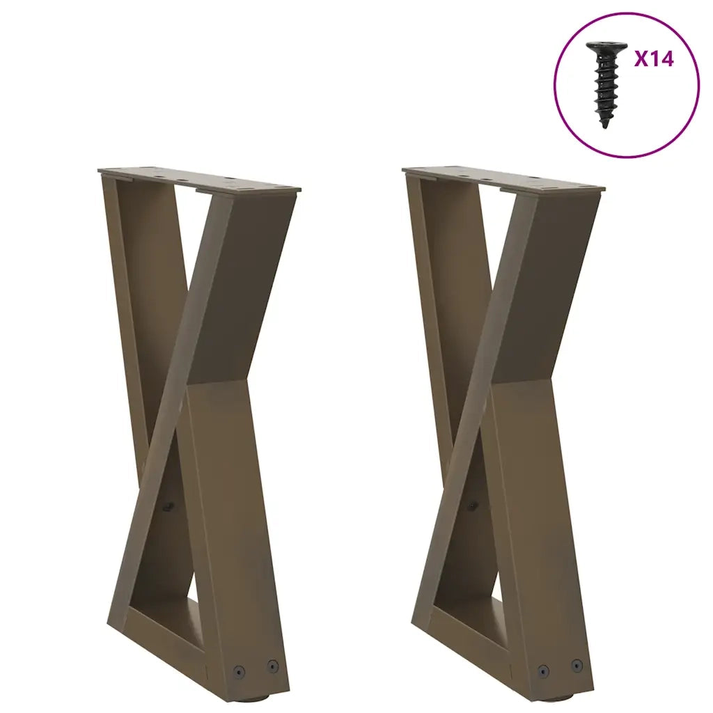 Gambe per Tavolino da CaffÃ¨ 2 pz Acciaio Naturale 28x(42-43,3) cm Acciaio