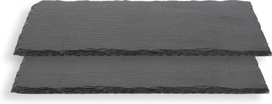 Due pezzi di piatto di pietra rettangolare 30x11cm per sushi, piatto di servizio di pietra per formaggio e alimenti