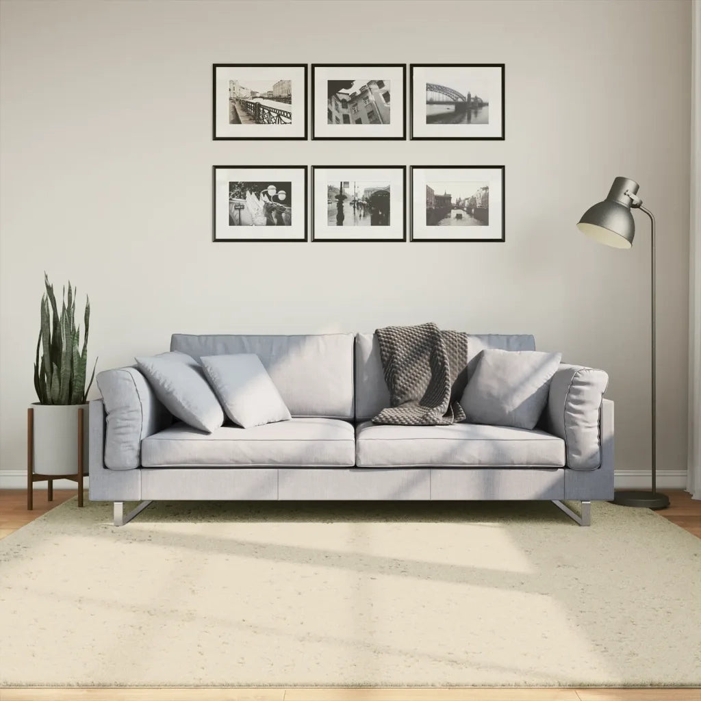 Tappeto del soggiorno | Tappeto a Pelo Corto HUARTE Morbido e Lavabile Crema 200x200 cm