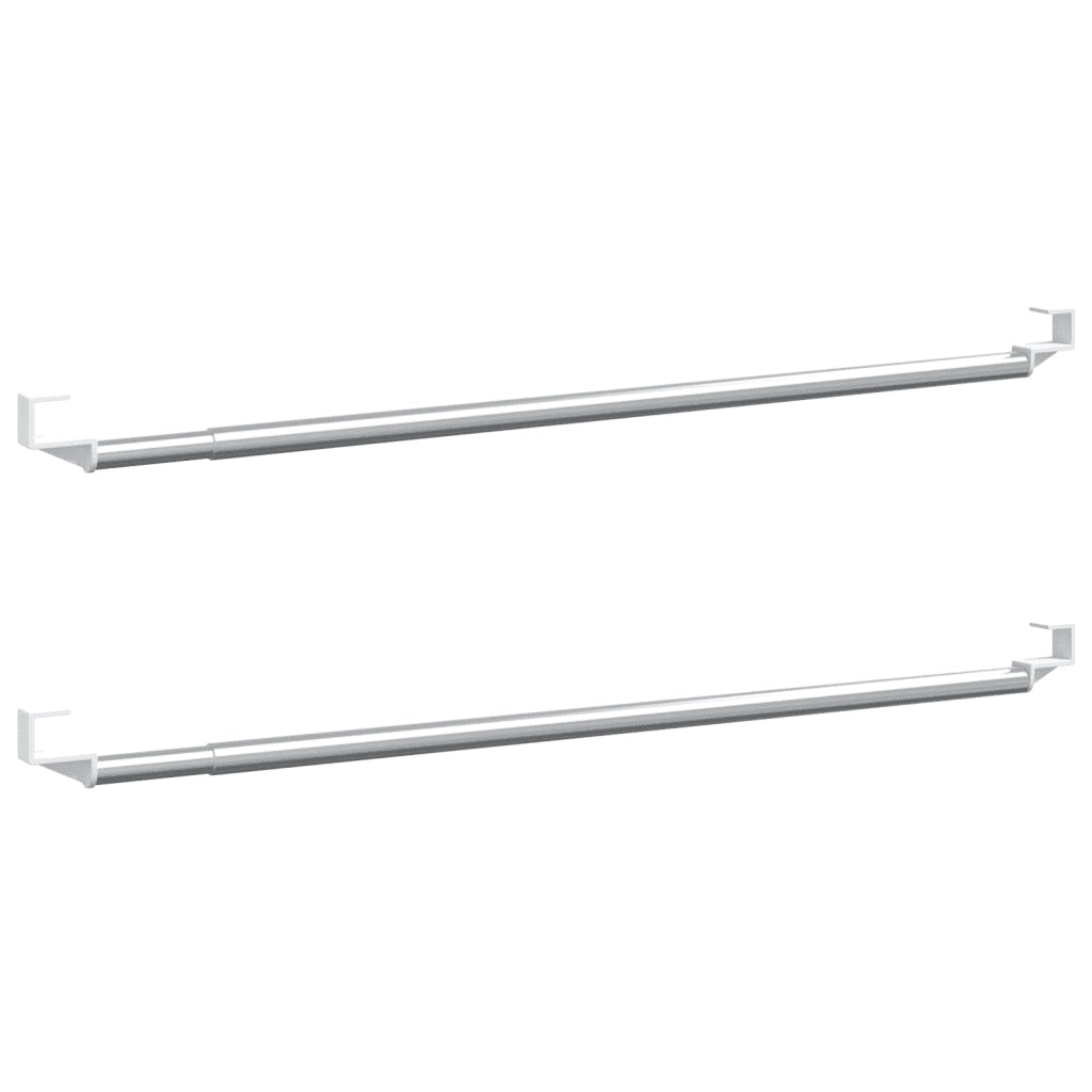 Binari per Tende 2 pz Bianco e Argento 60-105 cm Alluminio 154611